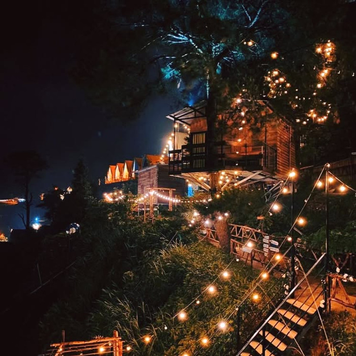 Khung cảnh Tam Đảo khi về đêm. Ảnh: @90s homestay Tam Đảo