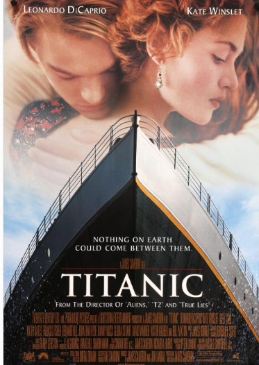 Ra mắt năm 1997, Titanic do James Cameron đạo diễn, tái hiện thảm họa chìm tàu Titanic thông qua câu chuyện tình giữa Jack Dawson và Rose DeWitt Bukater. Hai người đến từ những tầng lớp xã hội khác nhau, gặp gỡ trên chuyến tàu định mệnh và nảy sinh tình cảm giữa hành trình vượt Đại Tây Dương. Sự kết hợp giữa chuyện tình bi thương, bối cảnh lịch sử và kỹ thuật làm phim giúp tác phẩm duy trì sức hút qua nhiều đợt phát hành lại.