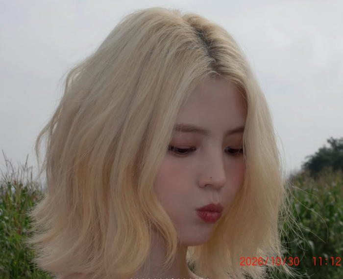 Sự kết hợp giữa mái tóc vàng và đôi mắt sáng màu khiến gương mặt Han So Hee mang đến cảm giác mới mẻ.