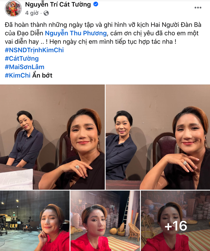 Cát Tường chia sẻ hình ảnh ở hậu trường.