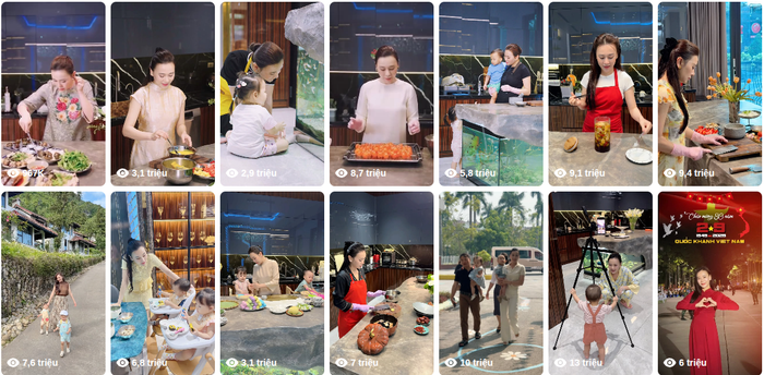 Loạt video triệu view trên trang cá nhân của diễn viên Phương Oanh.