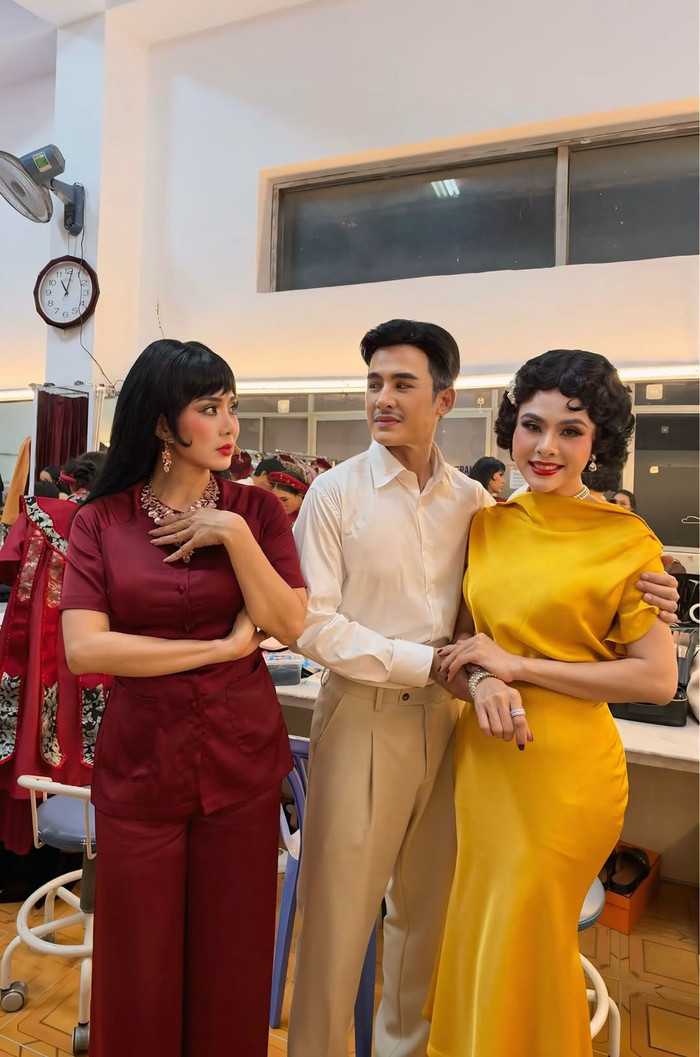 Lê Phương chia sẻ hình ảnh hậu trường bên Lương Thế Thành và Vân Trang.