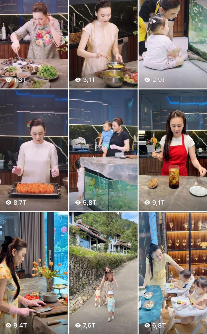 Tất cả video nấu ăn của Phương Oanh đều đạt triệu view. Ảnh: FBNV