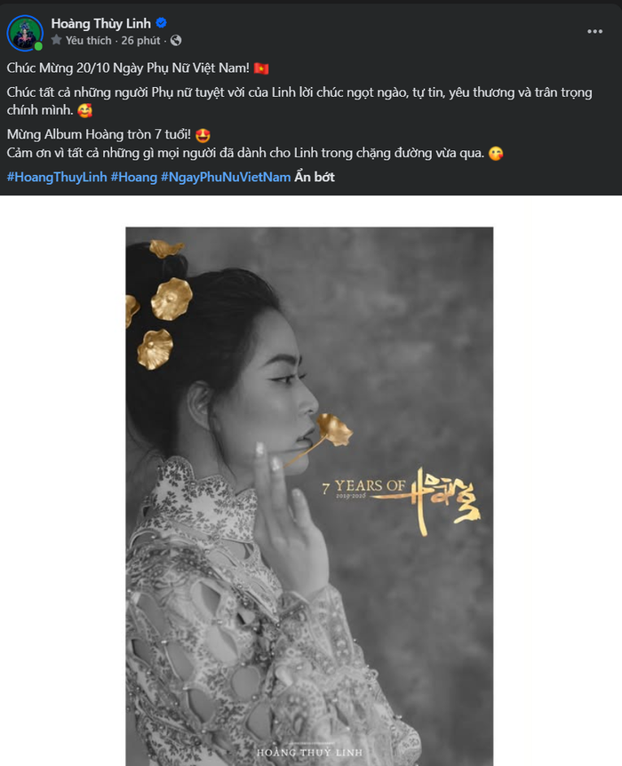 Hoàng Thùy Linh chia sẻ kỷ niệm 'đứa con' Hoàng tròn 7 năm tuổi.