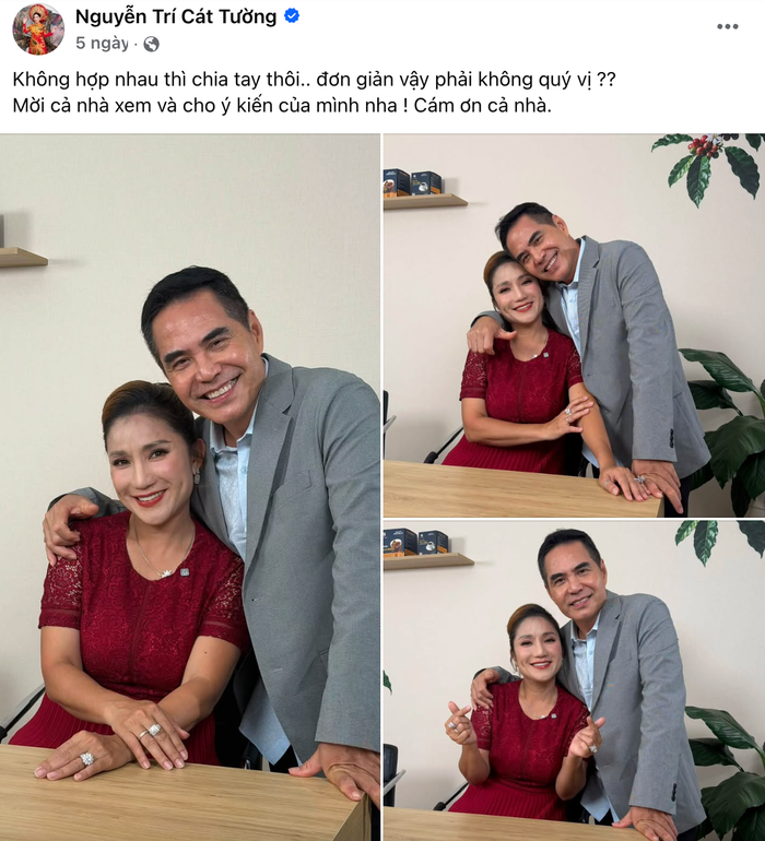 Bài đăng nói về chuyện chia tay của NSƯT Cát Tường từng khiến mạng xã hội 'dậy sóng'.