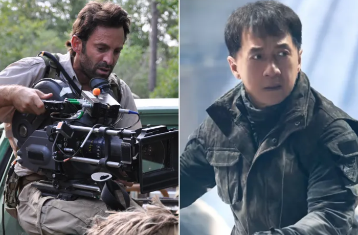 Scott Waugh (bên trái), Thành Long trong phim 'Hidden Strike'.