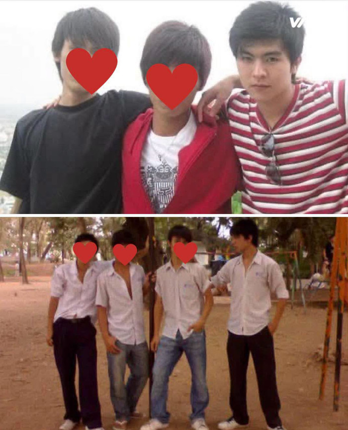 Steven Nguyễn chụp cùng nhóm bạn thời còn đi học.
