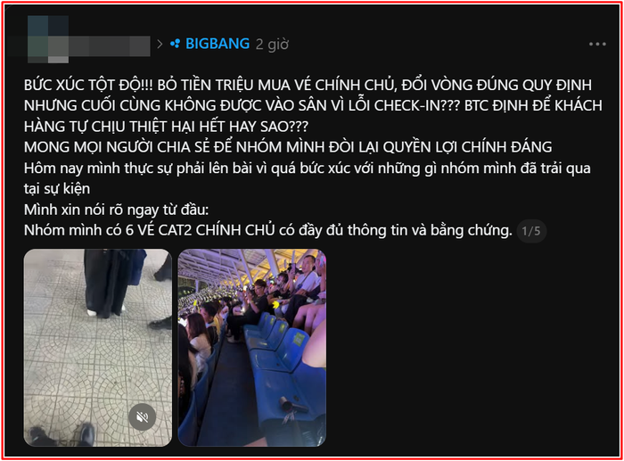 Khán giả bức xúc concert BIGBANG tại SVĐ Mỹ Đình Ảnh 2