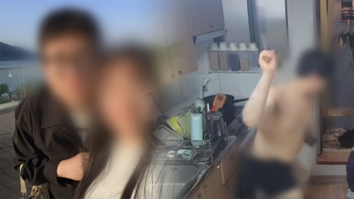 Cô gái bị bạn trai hành hung được camera an ninh ghi lại. Ảnh: SBS