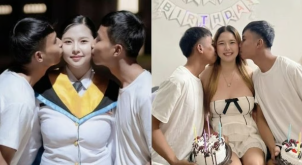Ba người bắt đầu hẹn hò khi Fah đang hoàn thành việc học. Ảnh: 163.com