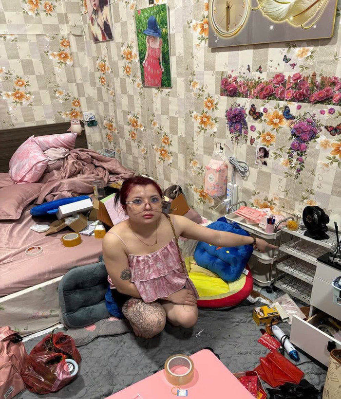 Đối tượng Đỗ Anh Thư tại nơi ở. Ảnh: Công an TP Hà Nội