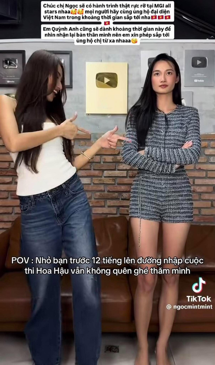Quỳnh Anh gửi lời chúc trước ngày Ngô Bảo Ngọc đi thi MGI All Stars mùa 2.