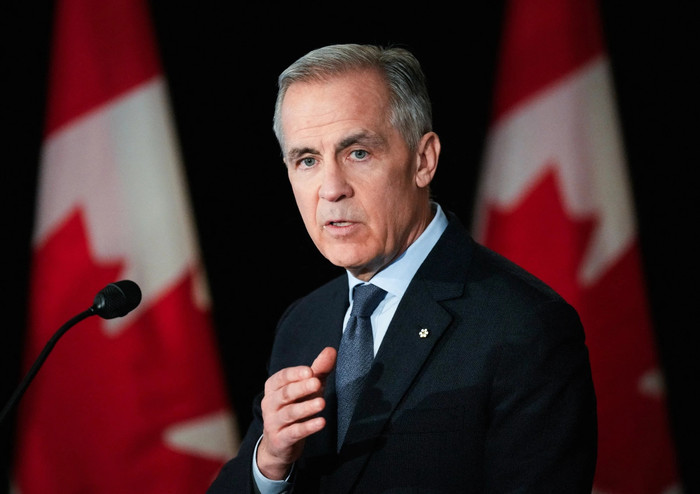 Thủ tướng Canada Mark Carney phát biểu ở thành phố Quebec (Canada) ngày 22.1 (Ảnh: Reuters).
