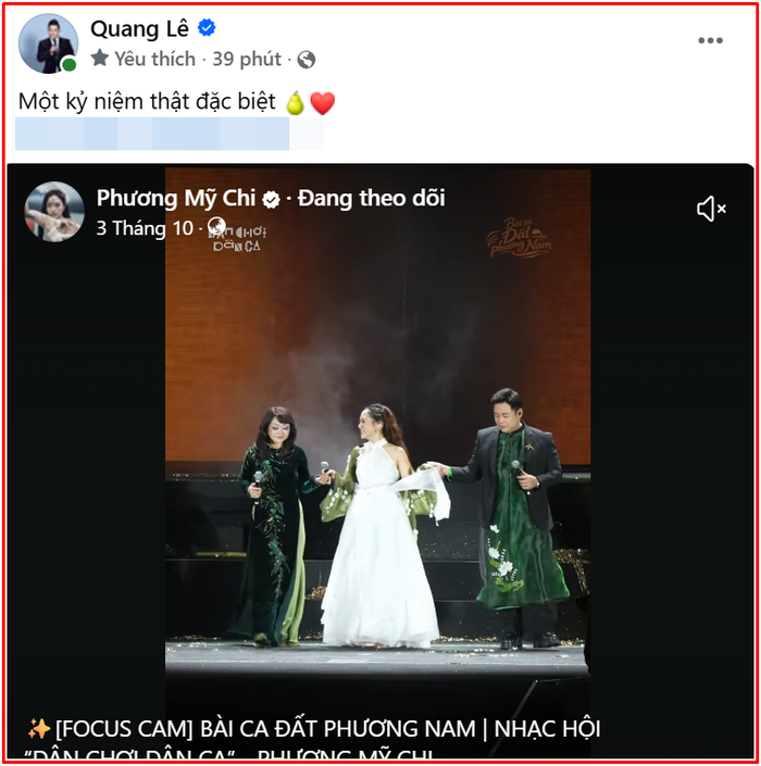Chia sẻ của Quang Lê sau màn kết hợp đầy cảm xúc với Phương Mỹ Chi&nbsp;