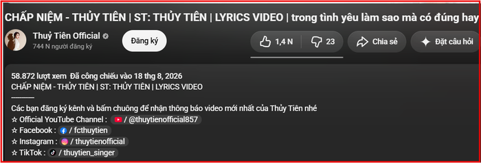 Ca khúc mới của Thủy Tiên nhận về thành tích không hề khả quan sau 1 tháng ra mắt.