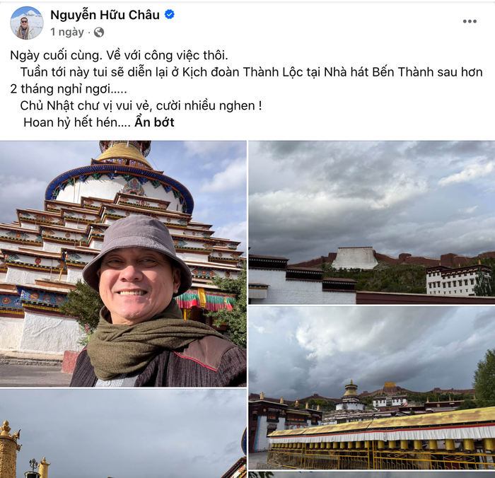 NSƯT Hữu Châu chuẩn bị trở lại với công việc biểu diễn.&nbsp;