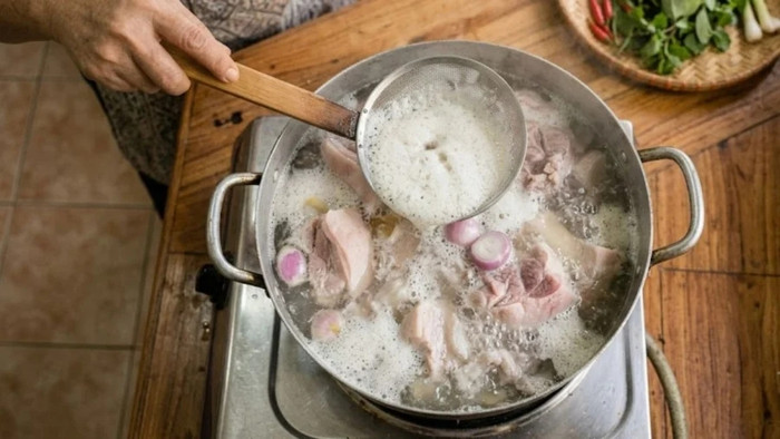 Nước luộc thịt nổi nhiều bọt có nguy hiểm không? Sự thật nhiều người chưa biết Ảnh 3