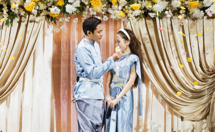 Cả hai cùng tái hiện hình ảnh đám cưới mang màu sắc Khmer trong Thiên Đường Với Người Thương. Ảnh: NSX