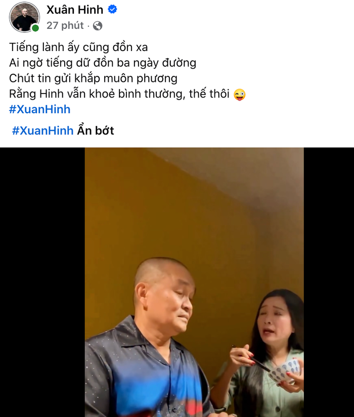 Xuân Hinh chia sẻ cùng Thanh Thanh Hiền.
