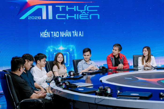 AI Thực chiến 2026 ghi nhận thí sinh nhỏ tuổi nhất mới 15 tuổi. Ảnh: VTV