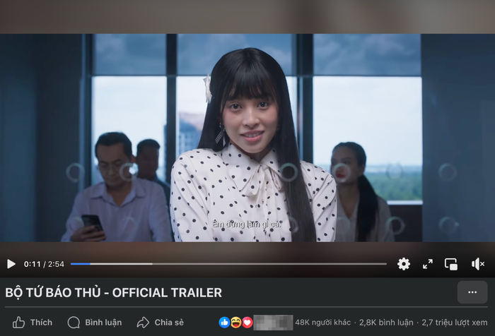 Trailer phim Bộ Tứ Báo Thủ vẫn đang nhận được lượng tương tác lớn nhất trong các phim Tết của Trấn Thành. (Ảnh: chụp màn hình)