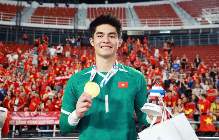 Trần Trung Kiên đã có 2 chức vô địch U23 Đông Nam Á, 1 HCV SEA Games và AFF Cup 2024. Ảnh: Anh Đồng