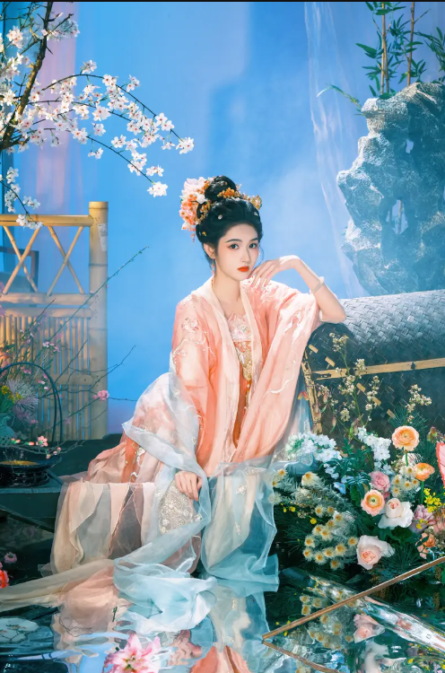 Vương Ngọc Văn lựa chọn trang phục tông hồng phấn nhẹ, kết hợp cùng lớp voan mỏng tạo cảm giác mềm mại, bay bổng.&nbsp;