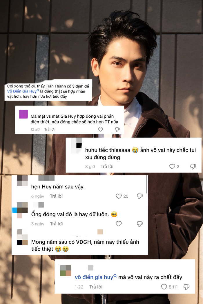 Khán giả bày tỏ tiếc nuối khi Võ Điền Gia Huy không thể tham gia vào dự án Tết.&nbsp;