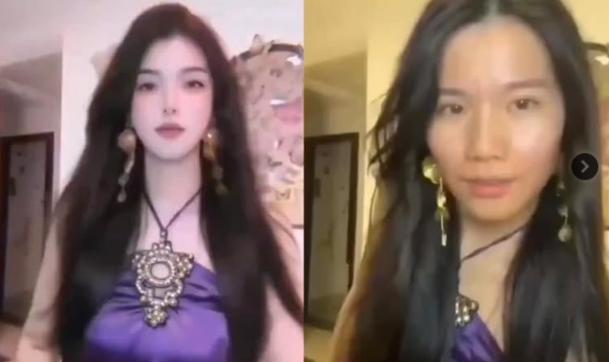 Bị mất hiệu ứng làm đẹp khi livestream, cô gái xinh đẹp lộ nhan sắc thật 'gây sốc' Ảnh 2