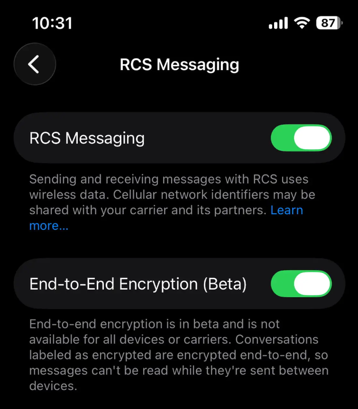 Trải nghiệm tính năng nhắn tin RCS trên iPhone. Ảnh: 9to5google