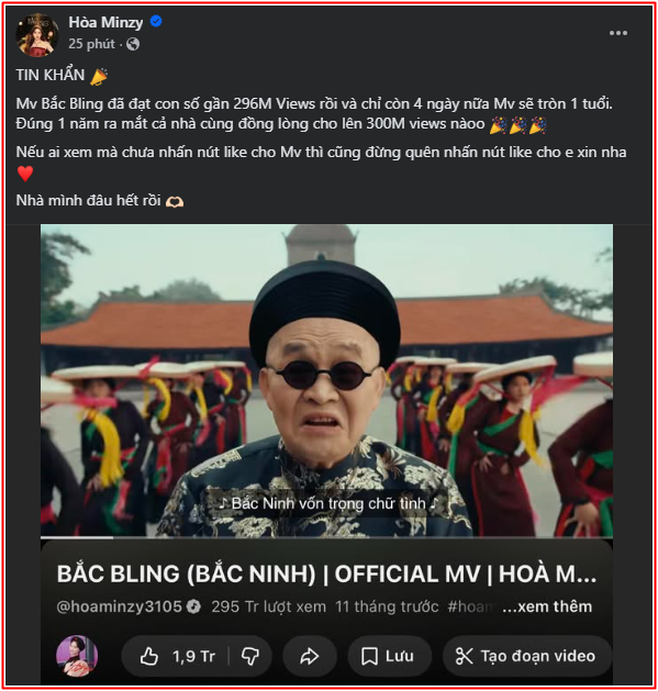 Hòa Minzy báo 'tin khẩn' Ảnh 1