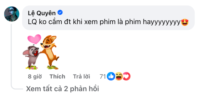 Bình luận ngắn gọn vỏn vẹn 12 từ của Lệ Quyên về phim Thỏ Ơi!!.