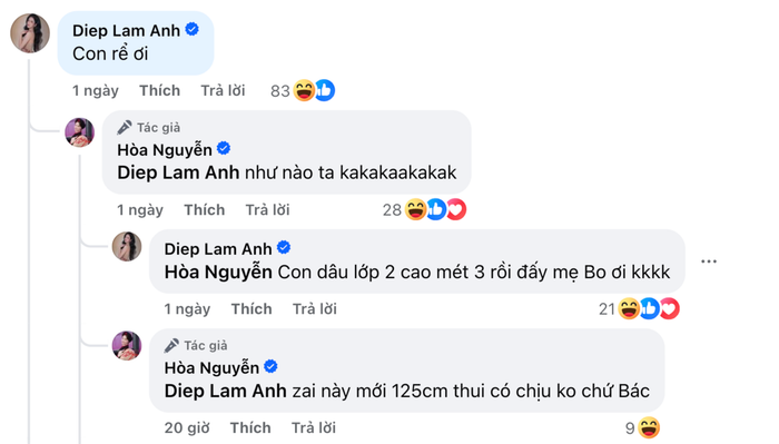 Màn tương tác của Diệp Lâm Anh và Hòa Minzy.