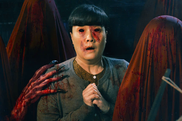 Tạo hình của nghệ sĩ Vân Dung trong Quỷ Nhập Tràng 2 (Ảnh: FBNV).