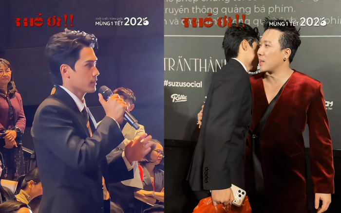 Võ Điền Gia Huy tại thảm đỏ ra mắt Thỏ Ơi!! ở Hà Nội, nam diễn viên bay về từ Mộc Châu để ủng hộ ê-kíp