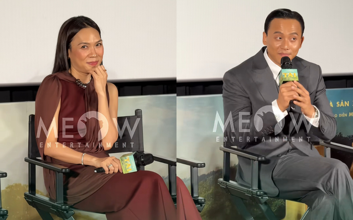 Mỹ Tâm cười tươi rói khi nhận về lời cảm ơn từ phía Mai Tài Phến. Ảnh: meowentertainment