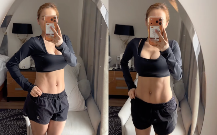 Nhã Phương tự tin khoe thân hình thon gọn chỉ sau 14 ngày sinh con thứ ba. Ảnh: FBNV