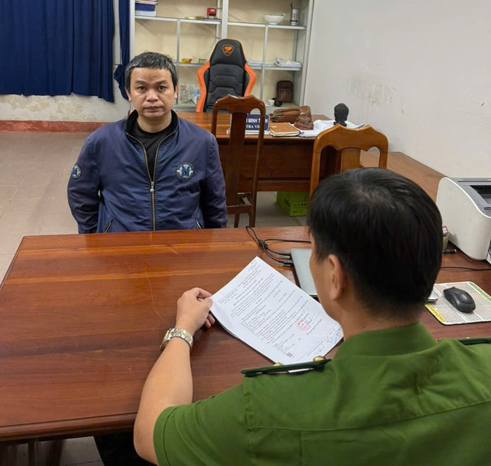 Đối tượng Nguyễn Đình Dương tại cơ quan Công an. Ảnh: Công an TP Đà Nẵng