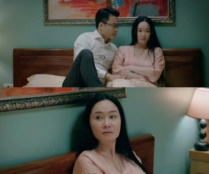 Hồng Đăng và NSƯT Quách Thu Phương trong cảnh quay gây tranh luận về mối quan hệ tình cảm chênh lệch tuổi tác