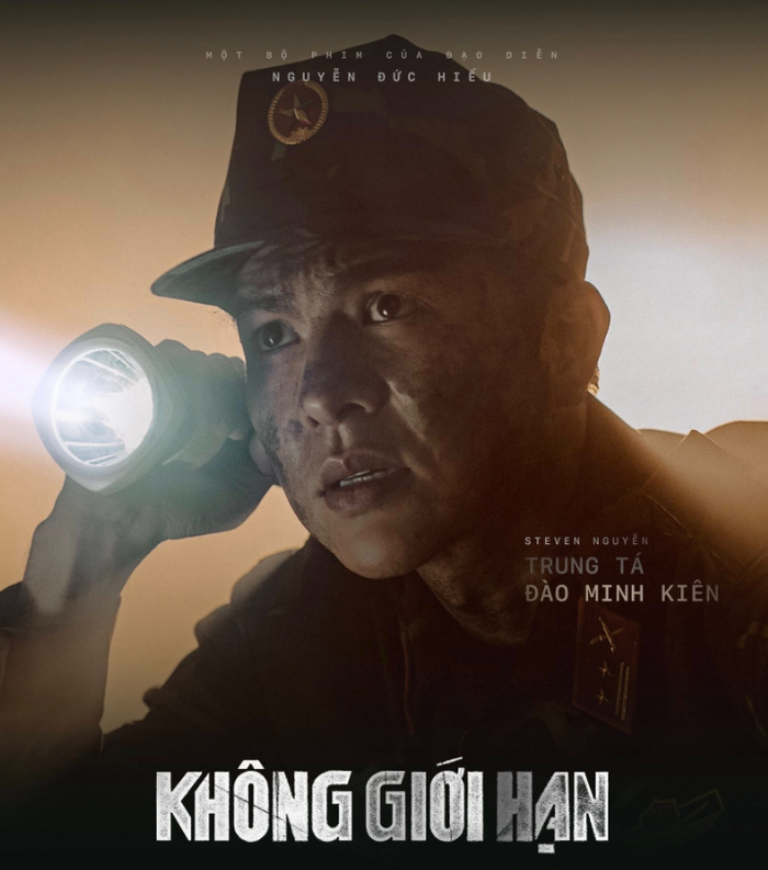 Steven Nguyễn trong vai Trung tá Đào Minh Kiên của phim truyền hình giờ vàng Không Giới Hạn