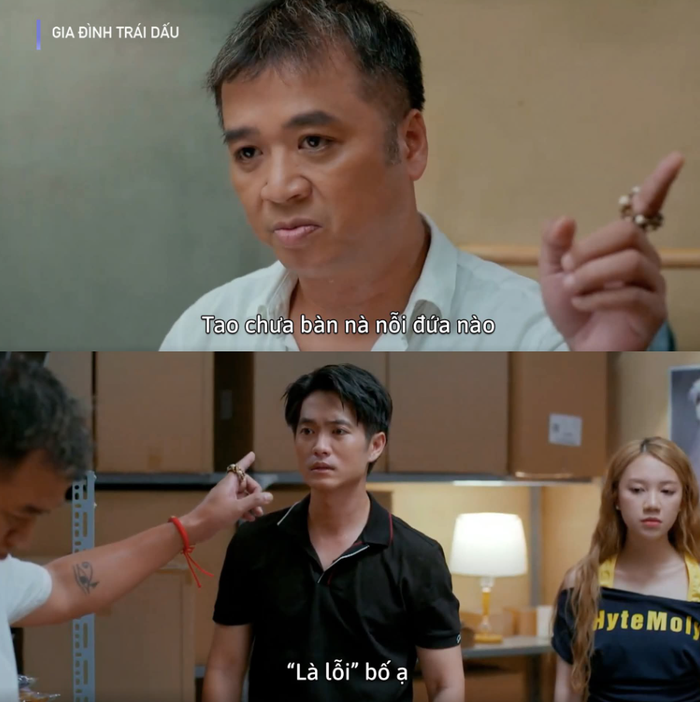 Hình ảnh người cha 'gà trống nuôi con' của ông Thăng trở thành biểu tượng cảm xúc được yêu thích nhất phim&nbsp;