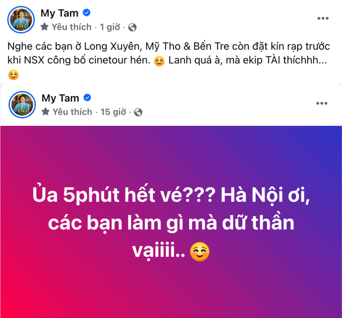 Bài viết trên trang cá nhân của Mỹ Tâm (Ảnh: Chụp màn hình).