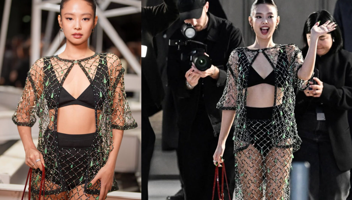 Jennie tiếp tục trở thành tâm điểm chú ý khi xuất hiện tại show Chanel trong khuôn khổ Paris Fashion Week.  Ảnh: X