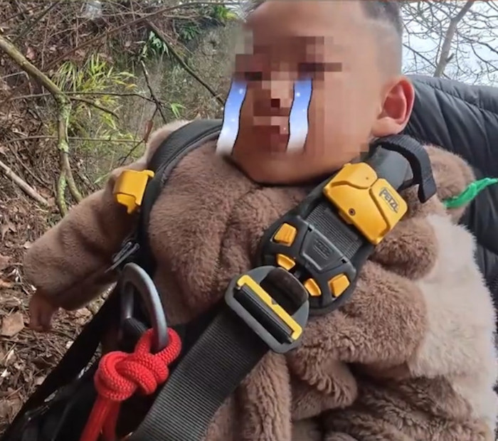 Cậu bé bị con khỉ lôi xuống vách đá, người cha nhảy theo cứu con trai Ảnh 1