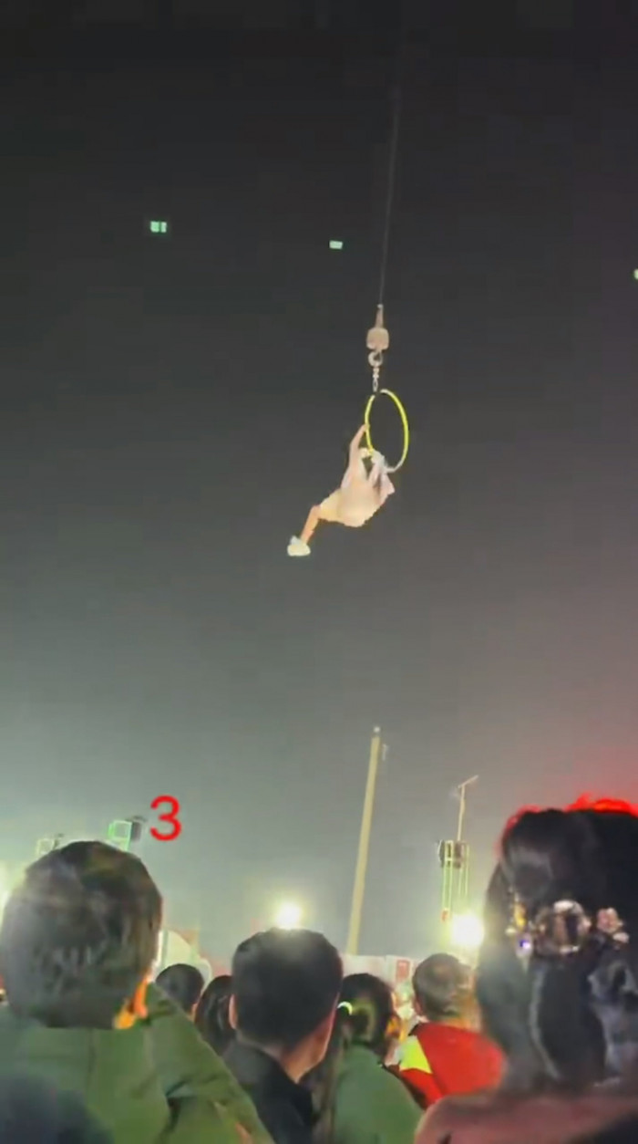 Nữ nghệ sĩ xiếc đu dây rơi từ trên cao xuống đất, cảnh tượng khiến khán giả bàng hoàng Ảnh 1