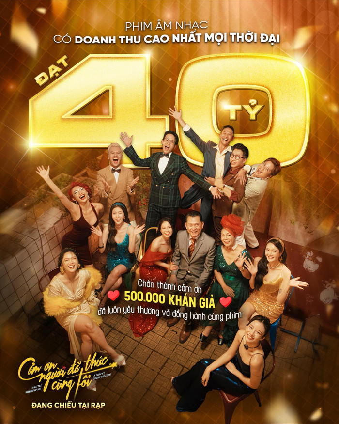 Cảm Ơn Người Đã Thức Cùng Tôi chính thức trở thành tác phẩm âm nhạc có doanh thu cao nhất mọi thời đại tại phòng vé Việt.