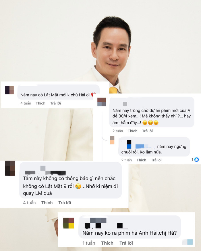 Khán giả bày tỏ nhiều ý kiến khi Lý Hải không ra mắt phim trong năm nay. - Ảnh: Chụp màn hình