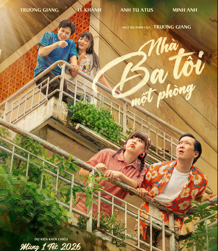 Poster chính thức của Nhà Ba Tôi Một Phòng do Trường Giang làm đạo diễn. - Ảnh: NSX