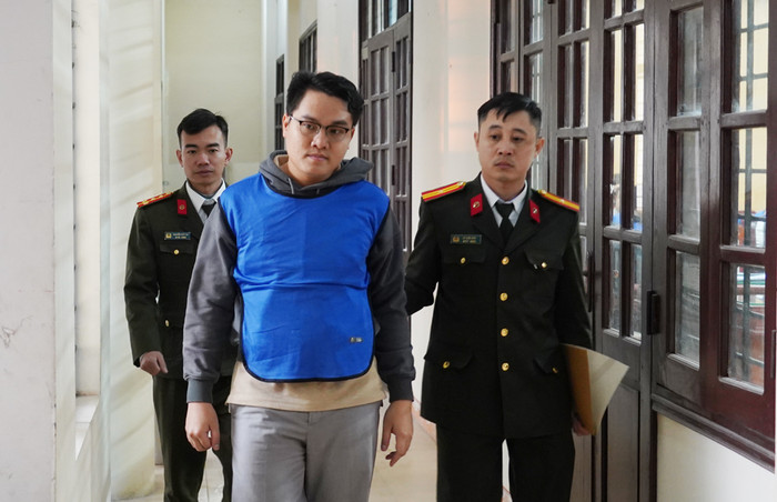 Đối tượng Nguyễn Duy Thịnh, 'tổng tham mưu' của hệ sinh thái Xintel&nbsp;bị bắt giữ. Ảnh: Công an tỉnh Thanh Hoá&nbsp;