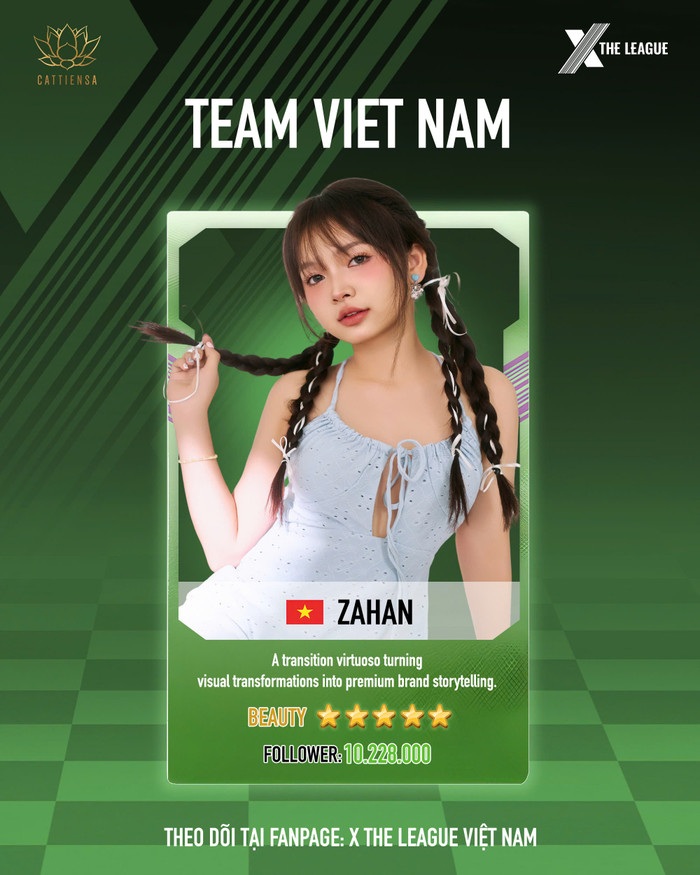 Trong team Việt Nam tại X THE LEAGUE, Zahan góp phần mang đến góc nhìn sáng tạo trong nội dung làm đẹp.